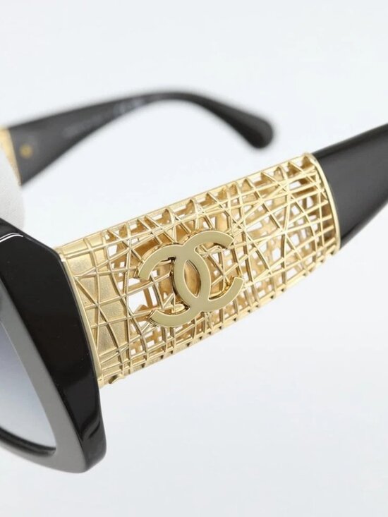 CHANEL Sunglasses plastic Black CC Auth am11652SM main image 6
